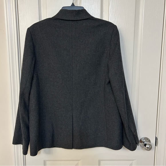 Vince One-Button Wool Blend Blazer in Heather Charcoal Size 10 - Picture 8 of 9